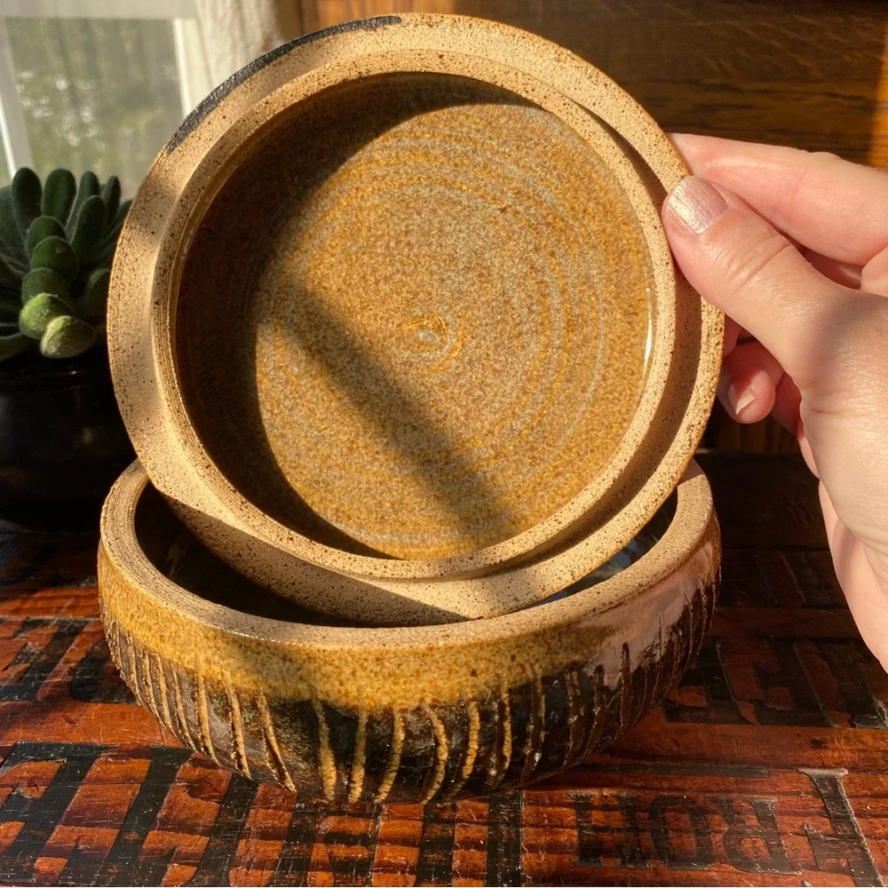 Studio Pottery Baking Dish with Lid EUC
